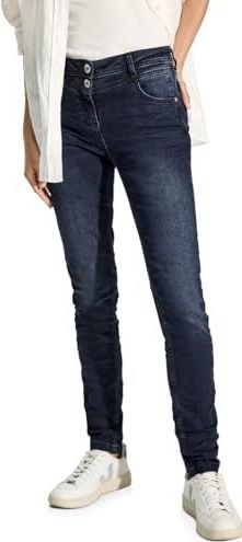 Cecil - Vicky - Jeans - Blauw - Slim Fit met Hoge Taille