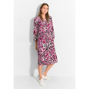 Cecil - Tuniekjurk - Pink - Midi-jurk - V-hals - 3/4-mouwen