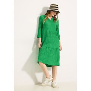 Blousejurk - Fresh Apple Green - Met Structuur - V-hals - 3/4-Mouwen