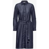 CECIL - Midi-Jurk - Denimlook - Lyocell - Lange Mouwen - Overhemdkraag