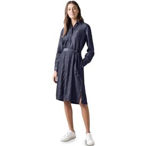 CECIL - Midi-Jurk - Denimlook - Lyocell - Lange Mouwen - Overhemdkraag