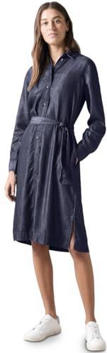 CECIL - Midi-Jurk - Denimlook - Lyocell - Lange Mouwen - Overhemdkraag