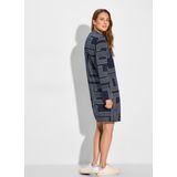 Cecil - Knielange Jacquard Jurk - Blauw - Zacht en Comfortabel