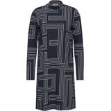 Cecil - Knielange Jacquard Jurk - Blauw - Zacht en Comfortabel