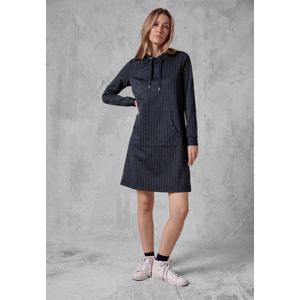 CECIL - Krijtstreepjurk - A-lijn - Knielang - Capuchon - Kangoeroezak