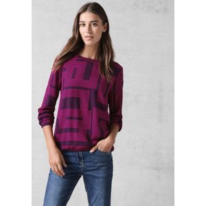 Cecil Dames Blouse met smokdetail in Pink, Gr: XL