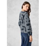 CECIL - Lichtgewicht Sweater - Print - Bateauhals - Lange Mouwen - Katoenmix