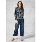 CECIL - Lichtgewicht Sweater - Print - Bateauhals - Lange Mouwen - Katoenmix