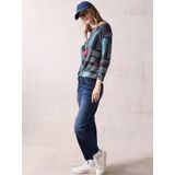 Cecil - Shirt - Langemouwen - Deep Petrol Melange - Met Print All-Over