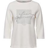 T-shirt - Motiefprint - Jersey - Zijdelingse Inkipingen - Driekwart Mouw