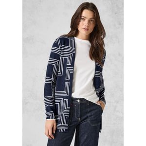 CECIL - Cardigan Ouvert - Bleu Pétrole - Lange Mouwen - Motief Grafisch