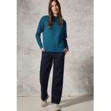 Gebreide Trui - Celestial Aqua Blue - Zachte Ribbrei - Regular Fit