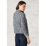 Cecil - Cardigan - Platinum Grey Mel - Grafisch Patroon - Ritssluiting