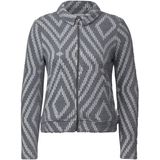 Cecil - Cardigan - Platinum Grey Mel - Grafisch Patroon - Ritssluiting