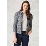 Cecil - Cardigan - Platinum Grey Mel - Grafisch Patroon - Ritssluiting