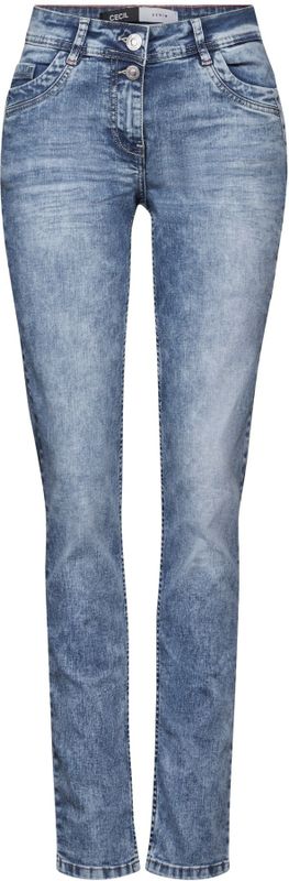 Design - Stretchbroek - Effen - Denim - Slimfit - Mid Waist