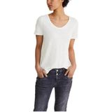 T-shirt - Offwhite - Katoen/Modal - Regular Fit