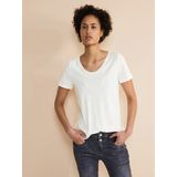 T-shirt - Offwhite - Katoen/Modal - Regular Fit