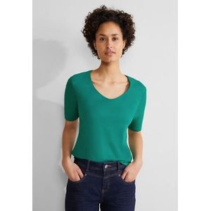 Street One Basic T-shirt met korte mouwen voor dames, Intensieve Aqua