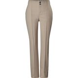 Street One - Slim-fit Sigarettenbroek - Beige - Dames - L - Polyamide