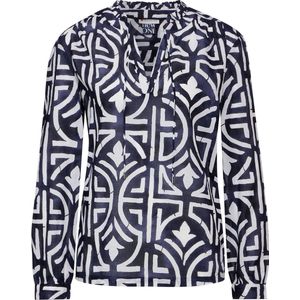 Street One - A344657 Blouse - Donkerblauw - Met Print
