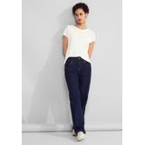 Street One - Crista - Dames T-shirt - Off White - Met Borduurwerk