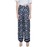 Street One - Satijnen Broek - Blauw - Met Print