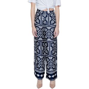 Street One - Satijnen Broek - Blauw - Met Print