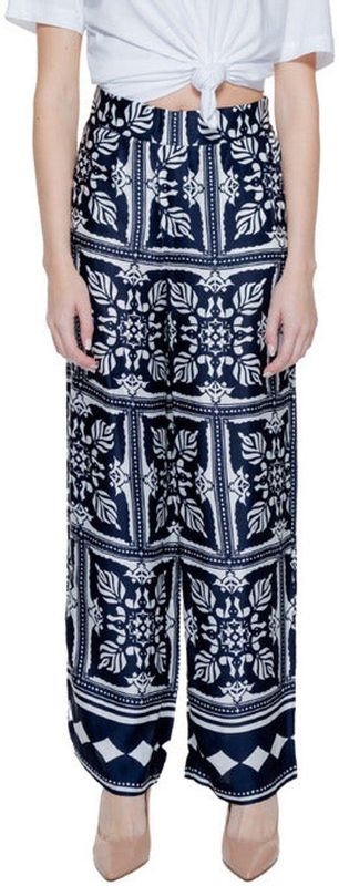 Street One - Satijnen Broek - Blauw - Met Print