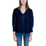 Street One - Cardigan - Blauw - V-hals - Lange Mouwen