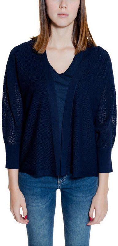 Street One - Cardigan - Blauw - V-hals - Lange Mouwen