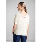 Blouse - Effen - Jersey - Ronde Hals - Kwartmouw - Normale Pasvorm