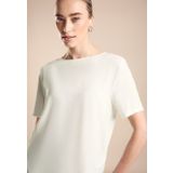 Blouse - Effen - Jersey - Ronde Hals - Kwartmouw - Normale Pasvorm