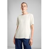 Blouse - Effen - Jersey - Ronde Hals - Kwartmouw - Normale Pasvorm
