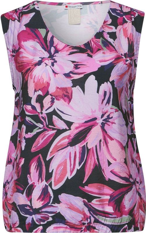 Top - Blousetop - Jersey - Bloemenprint - Mouwloos