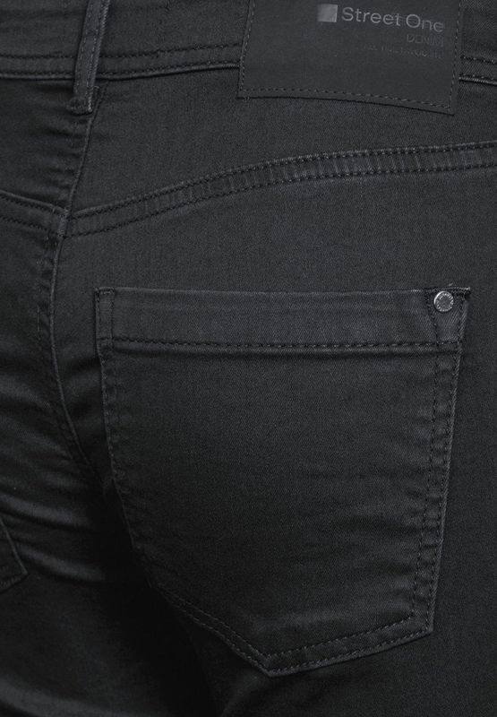Street One - Envy - Jeans - Zwart - Casual Fit, Middelhoge Taille, Slanke Pijpen