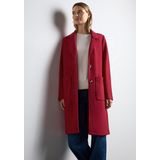 Street One - cosy Revers Coat - Dames Jas - Carpet Red - Katoen