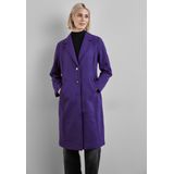 Street One - Dames Wol-look Jas - Paars - Reverskraag - Knoopsluiting