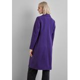 Street One - Dames Wol-look Jas - Paars - Reverskraag - Knoopsluiting