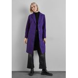 Street One - Dames Wol-look Jas - Paars - Reverskraag - Knoopsluiting