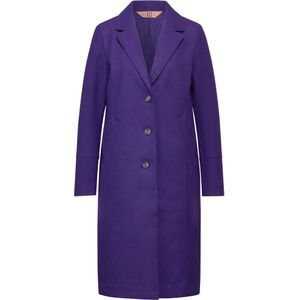 Street One - Dames Wol-look Jas - Paars - Reverskraag - Knoopsluiting