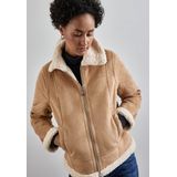 STREET ONE Kort jack in velourslook en met teddy stof