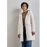 Street One A201965 Pluche damesjas met capuchon, Sneeuwcrème