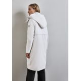 Street One Dames Jas met afneembare capuchon in Grijs|Wit|Beige, in size: 34