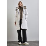 Street One Dames Jas met afneembare capuchon in Grijs|Wit|Beige, in size: 34