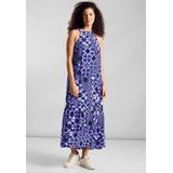Street One - Maxi-jurk - Blauw - Viscose - Off-the-shoulder Model