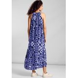 Street One - Maxi-jurk - Blauw - Viscose - Off-the-shoulder Model