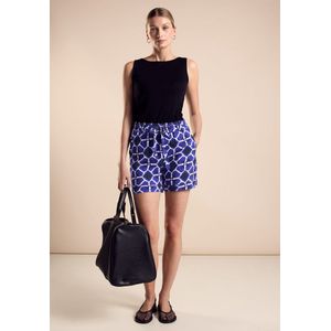 STREET ONE Paperbag Shorts met print, violet blue, 44 NL