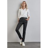 Street One - York Style Broek - Lederlook - Middelhoge Taille - Zwart - Stretch