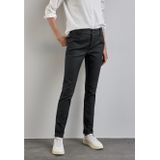 Street One - York Style Broek - Lederlook - Middelhoge Taille - Zwart - Stretch
